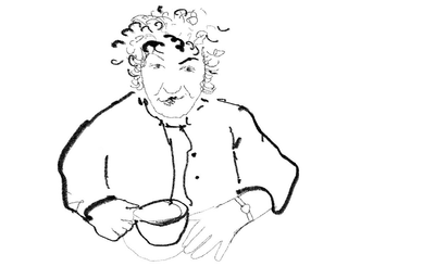 Illustration Woman Drinking Coffee