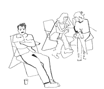 Illustration of people drinking coffee